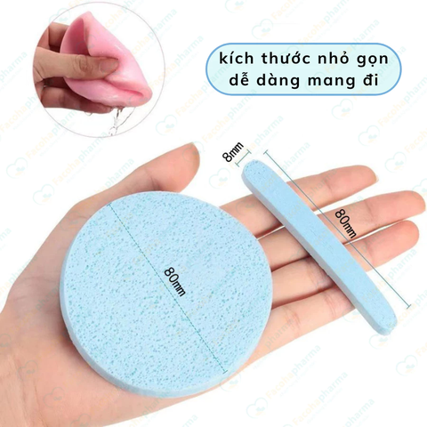 Bông mút rửa mặt bọt biển nén giải rửa mặt dùng một lần khăn lau mềm làm sạch và thân thiện với da 12 miếng