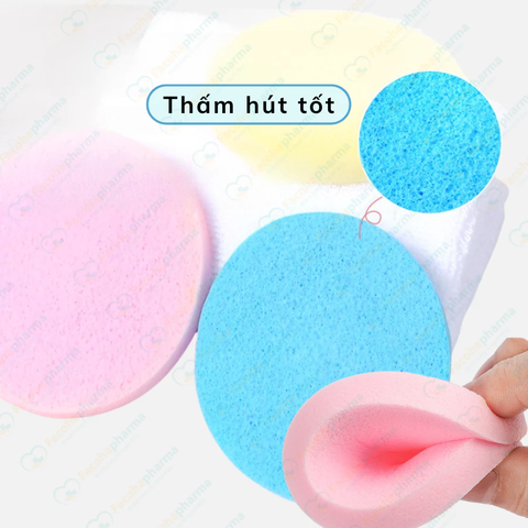Bông mút rửa mặt bọt biển nén giải rửa mặt dùng một lần khăn lau mềm làm sạch và thân thiện với da 12 miếng