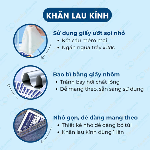 Khăn lau kính mắt chuyên dụng kháng khuẩn lau sạch vết bụi bẩn dấu vân tay hiệu quả
