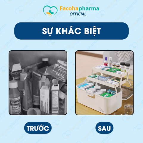 Hộp đựng thuốc gia đình tiện lợi 3 tầng gọn nhẹ có thể mang đi du lịch và thay thế tủ thuốc gia đình