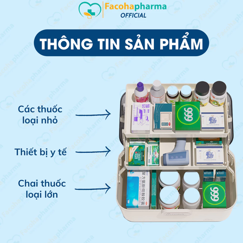 Hộp đựng thuốc gia đình tiện lợi 3 tầng gọn nhẹ có thể mang đi du lịch và thay thế tủ thuốc gia đình
