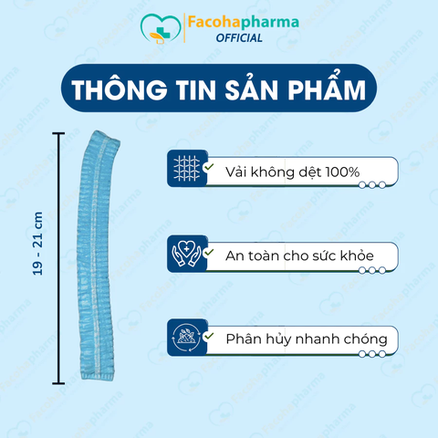 Mũ trùm đầu y tế nón con sâu Khánh An vải không dệt ngăn bụi vi khuẩn tóc rụng bay giữ tóc cố định