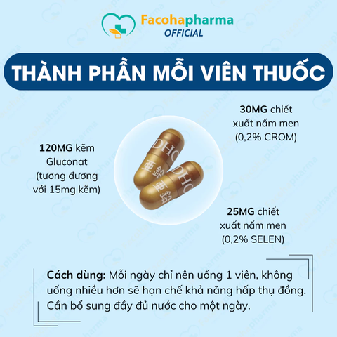Viên uống DHC bổ sung kẽm 30 viên bổ sung kẽm DHC ZINC hỗ trợ giảm mụn đẹp da tăng cường thể lực