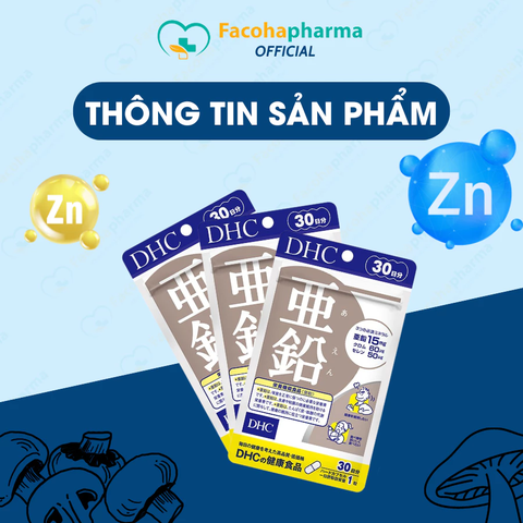 Viên uống DHC bổ sung kẽm 30 viên bổ sung kẽm DHC ZINC hỗ trợ giảm mụn đẹp da tăng cường thể lực