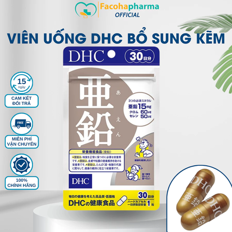 Viên uống DHC bổ sung kẽm 30 viên bổ sung kẽm DHC ZINC hỗ trợ giảm mụn đẹp da tăng cường thể lực