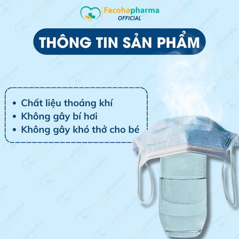 Khẩu trang y tế cho bé An Tâm chống bụi mịn kháng khuẩn hộp 50 tiết cute cho bé từ 5 - 12 tuổi