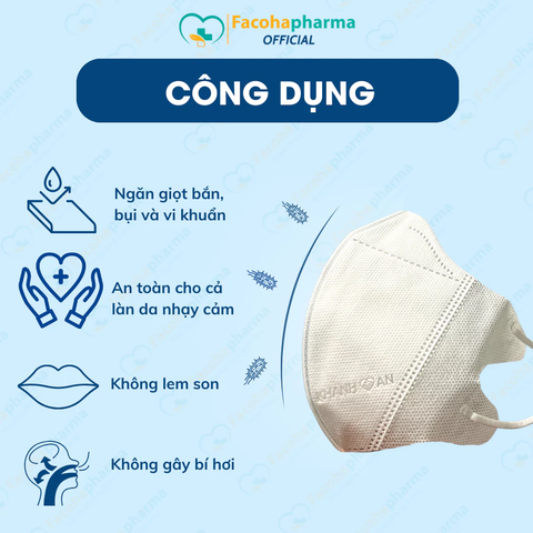 Khánh An Khẩu trang 6D Mask hộp 10 cái KA6DO - Màu trắng