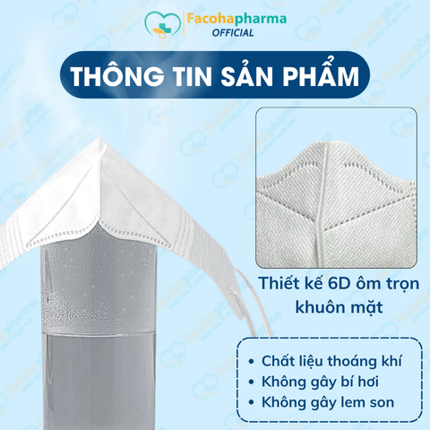 Khánh An Khẩu trang 6D Mask hộp 10 cái KA6DO - Màu trắng