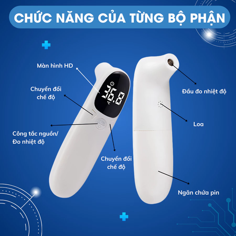 Nhiệt kế điện tử hồng ngoại cho bé và cả gia đình giúp đo thân nhiệt dễ dàng thiết kế nhỏ gọn