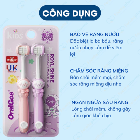 Bàn chải đánh răng 3 mặt cho bé vệ sinh răng miệng kẽ răng ngừa sâu răng cho bé từ 4 đến 12 tuổi