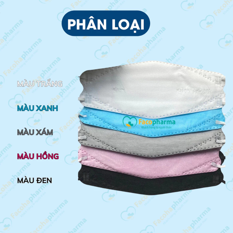 Khẩu trang 4D KA99 Khánh An chống bụi mịn 4 lớp cao cấp hộp 30 cái