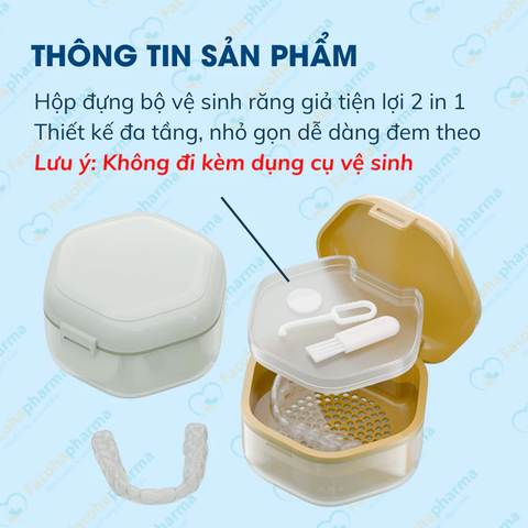 Hộp đựng hàm duy trì răng giả dụng cụ vệ sinh nha khoa niềng răng tiện lợi