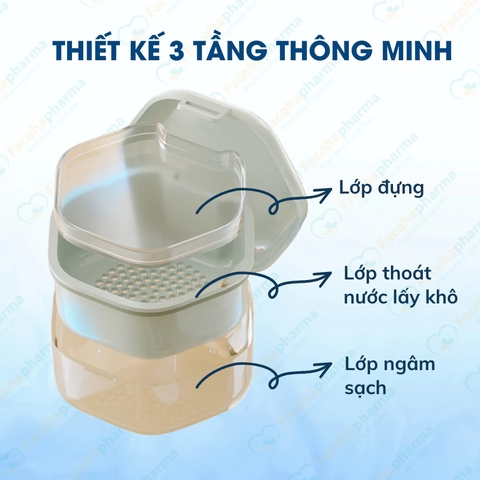 Hộp đựng hàm duy trì răng giả dụng cụ vệ sinh nha khoa niềng răng tiện lợi