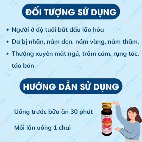 Nước uống trắng da Collagen 9X Plus 16000 cung cấp vitamin C nhau thai cừu giúp sáng da chống lão hóa mất ngủ chai 50ml