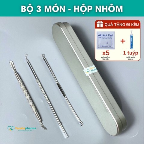 Bộ nặng mụn cao cấp bằng thép không gỉ lấy nhân mụn dễ dàng