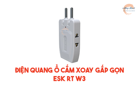 Điện Quang Ổ cắm xoay gấp gọn ESK RT W3 (3 lỗ, màu trắng)