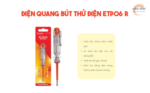 Điện Quang Bút thử điện ETP06 R (đầu vít dẹp,140mm, màu đỏ)