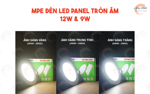 MPE Đèn LED panel tròn âm 12W trắng