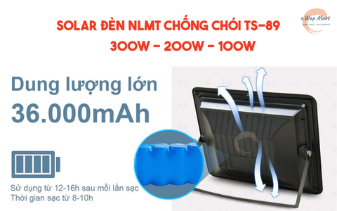 Solar Đèn NLMT chống chói TS-89100 (100W)