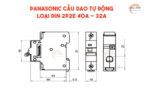 Panasonic Cầu dao tự động loại DIN 1P1E 16A