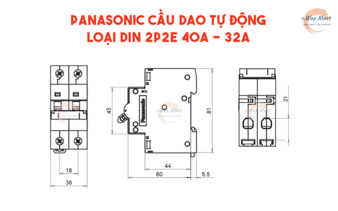 Panasonic Cầu dao tự động loại DIN 2P2E 40A
