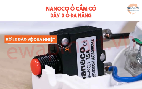nanoco Ổ cắm có dây 3 ổ đa năng,3 ổ 2,1công tắc