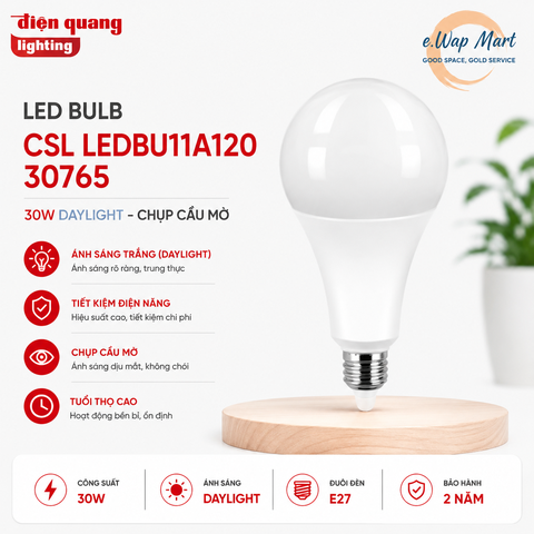 Điện Quang Đèn LED bulb CSL LEDBU11A120 30765 (30W daylight, chụp cầu mờ)