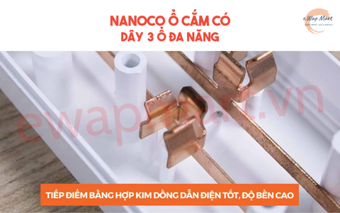 nanoco Ổ cắm có dây 3 ổ đa năng,3 ổ 2,1công tắc