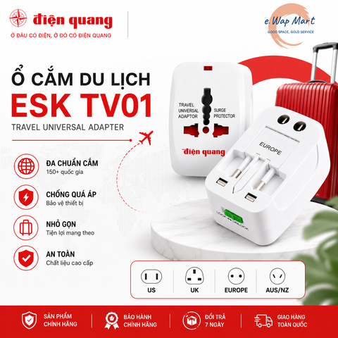 Điện Quang Ổ cắm du lịch ESK TV01