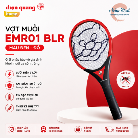 Điện Quang Vợt muỗi EMR01 BLR (màu đen - đỏ)