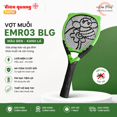 Điện Quang Vợt muỗi EMR03 BLG (màu đen xanh lá)