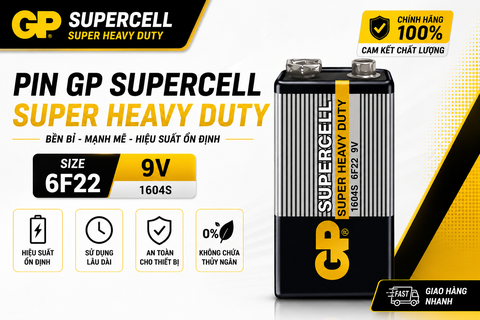 GP Pin 9 Volt Supercell - 1604S - IS1