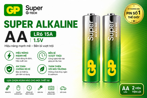 GP Pin tiểu Alkaline AA GP15AETA21-2GSBC2