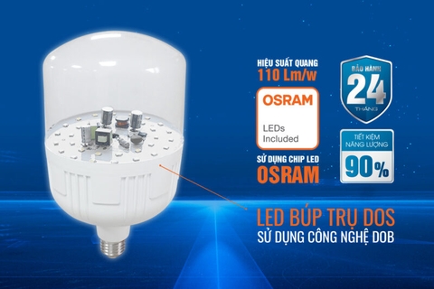 TLC Đèn led búp trụ DOS 40W trắng