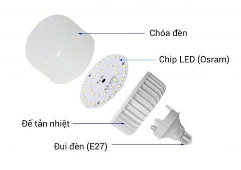 TLC Đèn led búp trụ DOS 30W trắng
