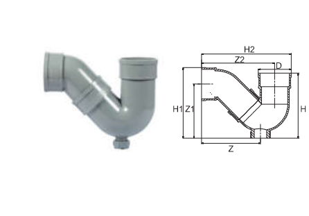 Nhựa ĐN Con thỏ P-trap uPVC D60 PN6