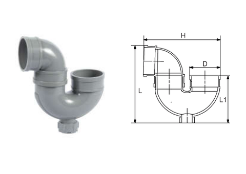 Nhựa ĐN Con thỏ U-trap uPVC D60 PN6