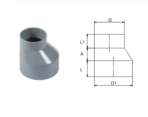 Nhựa ĐN Nối giảm lệch tâm uPVC D114/90 PN6