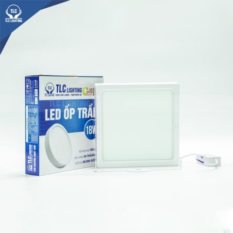 TLC Đèn led ốp nổi 6W vuông trắng - vỏ trắng