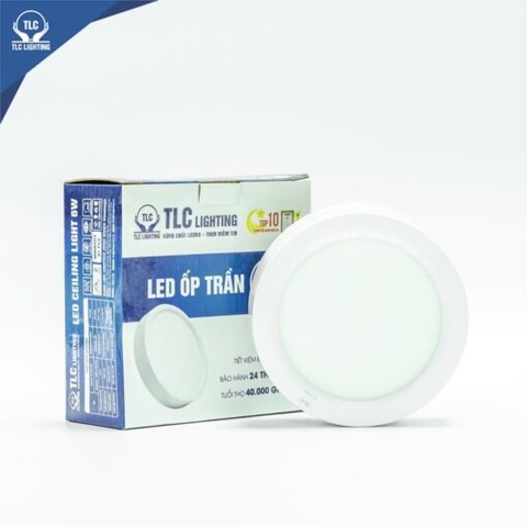 TLC Đèn led ốp nổi 6W tròn trắng - vỏ trắng