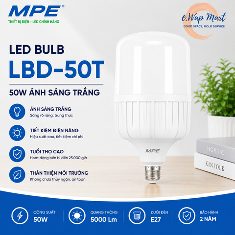 MPE Đèn LED bulb 50W trắng