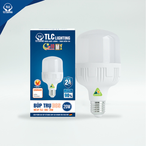 TLC Đèn led búp trụ DOS 20W trắng