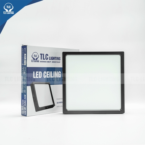 TLC Đèn led ốp nổi 18W vuông trắng - vỏ đen
