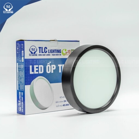 TLC Đèn led ốp nổi 6W tròn trắng - vỏ đen