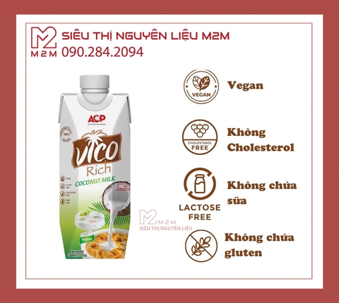 Nước cốt dừa Vico Rich Nguyên Chất 330ml