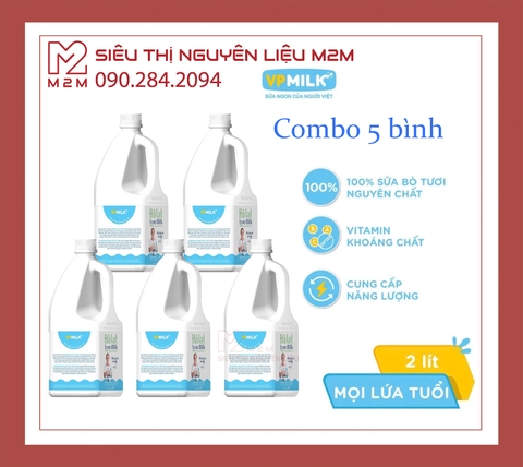 Combo 5 bình sữa thanh trùng VPMilk Đà Lạt