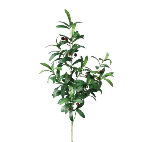 CÀNH OLIU GIẢ 10 NHÁNH 8 QUẢ HẰNG DECOR 90CM