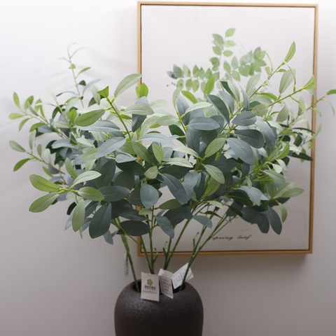 Cành lá bạc giả trang trí 80cm