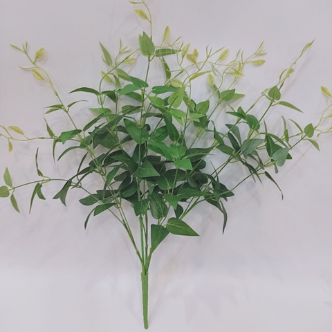 Cành dâu mầm giả 5 nhánh 50cm (bạc, xanh)