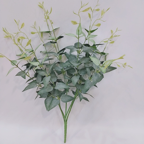 Cành dâu mầm giả 5 nhánh 50cm (bạc, xanh)